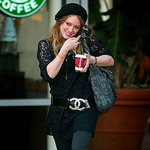 Auth Chanel Silver Metal Embossed Big CC Logo Black Patent Leather Belt -Size 80 - Picture 16 of 16